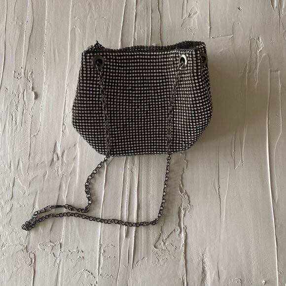 Silver Purse Metallic Small Night Out Shoulder Bag NEW!! - Picture 4 of 6